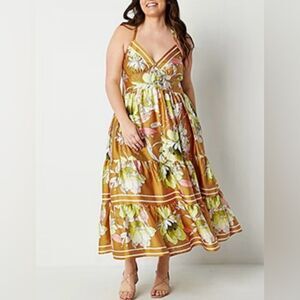 Ryegrass Floral Maxi Dress with Pockets.  Size 1X